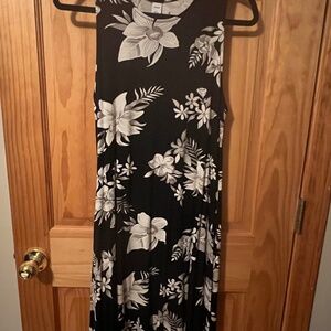 Old Navy sleeveless knee length dress navy blue white size l